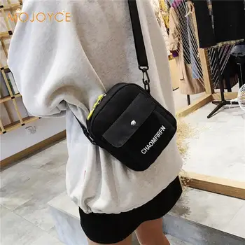 

Square Vertical Phone Bag Women's Messenger Bag Letter Print Sports Shoulder Messenger Handbags Unisex Canvas Crossbody Bag