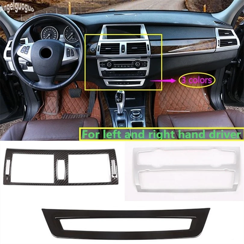 ABS Carbon Fiber/chrome For BMW X6 2010-13 X5 E70 71 Car Control Panel AC Knob Air Outlet Frame Cover Assist Button Trim Sticker