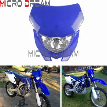 

Blue 12v/35w Motorcycle Supermoto Offroad Motocross Halogen Headlight Kit Universal Headlamp Indicator For Yamaha WR 450F/250F