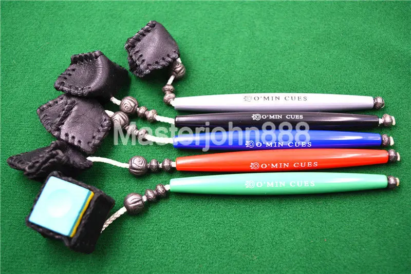 5 Colors Snooker Billiard Pool Cue Pliable Leather Pocket Cue Chalk