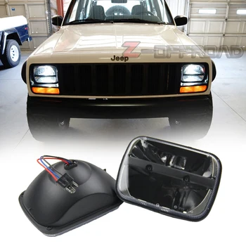 

5x7 LED Square Headlights 6x7Hi/Lo beam Head Lamps for Jeep XJ Cherokee wtih DOT SAE EMARK approved Offroad Lighting Replacement