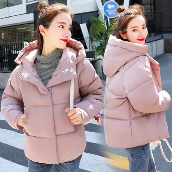 

Winter Fashion Down Thick Jacket Cotton Women Short Loose Warm Hooded Casual Camperas Mujer Abrigo Invierno Loose Coat MZ2950