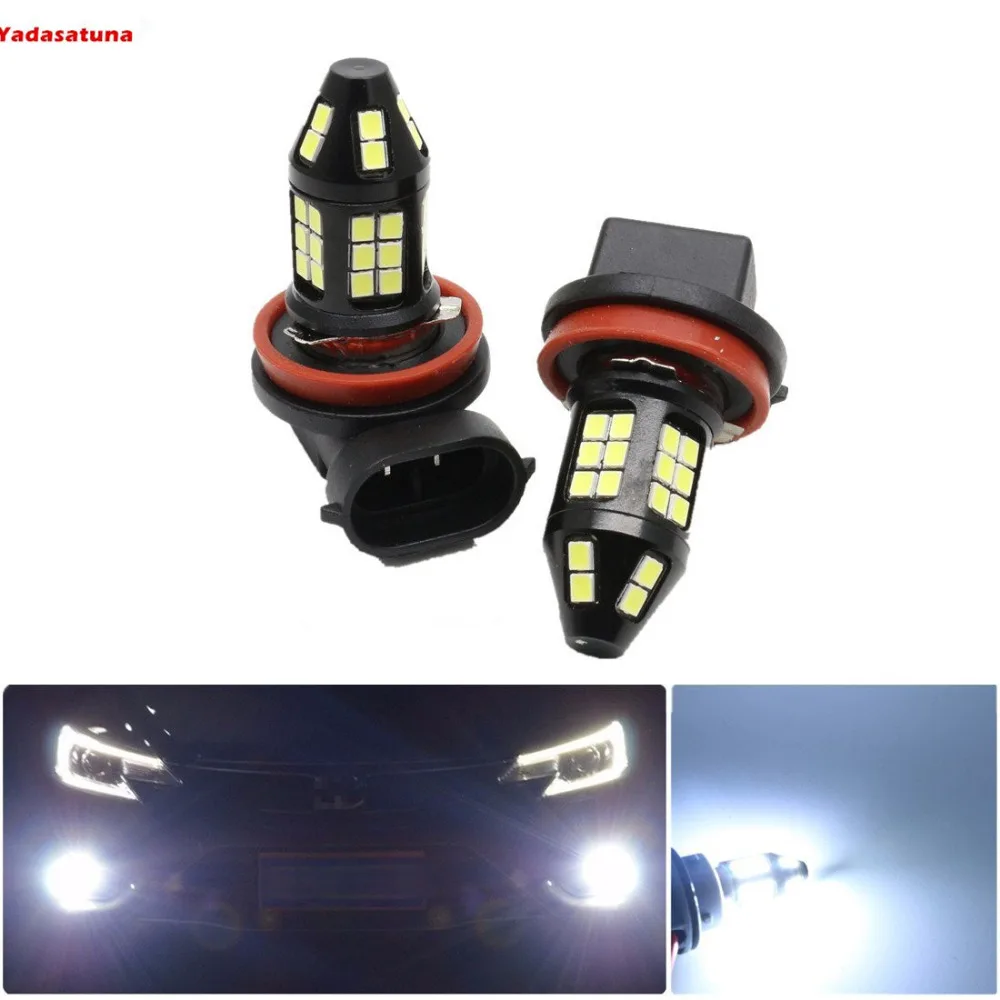 

2Pcs Super Bright H16 PGJ19-2 H8 DRL Fog Light Replacement 2835 40SMD Led Car Driving Daytime Running Lights White 6000K