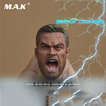 

1:6 Man Figure Accessory God of Thunder THOR Male Head Sculpt Carving Damaged Ver. for 12 inches Action Figure Body