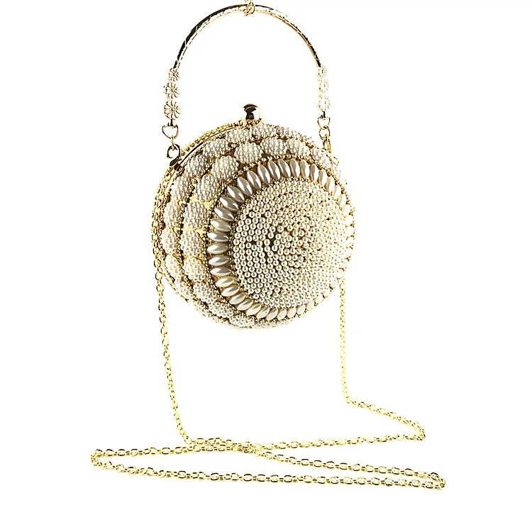 

Cross-border Ball Earth Shape Pearl Evening Bag Banquet Clutch