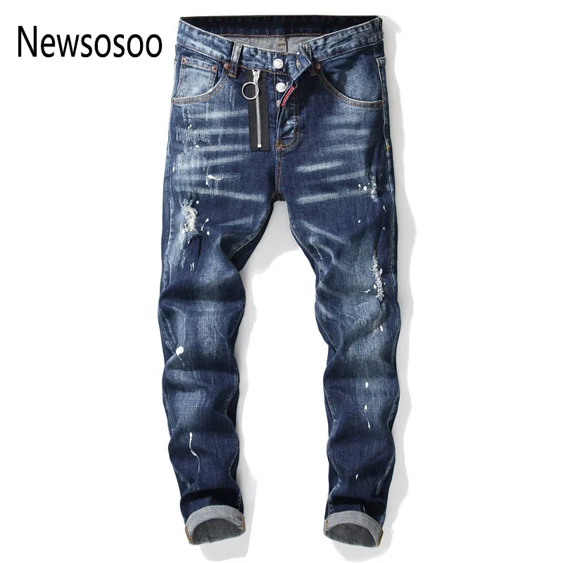 European American Style famous brand mens jeans luxury Men straight