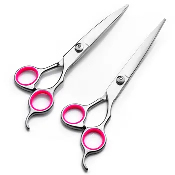 

Japan 4cr steel 6 / 7 " pet grooming Curved hair scissors pet thinning shears dog grooming barber tools hairdressing scissors
