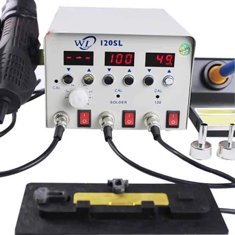 

PHONEFIX PPD120SL A8 A9 A10 A11 CPU Heating Desmearing Desoldering Reballing Chip Soldering Rework Station with Hot Air Gun