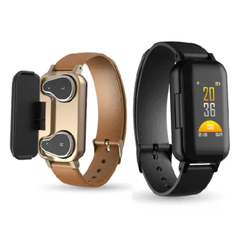 

New two-in-one T89 color screen smart watch Bluetooth headset heart rate blood pressure monitoring intelligent binaural V5.0