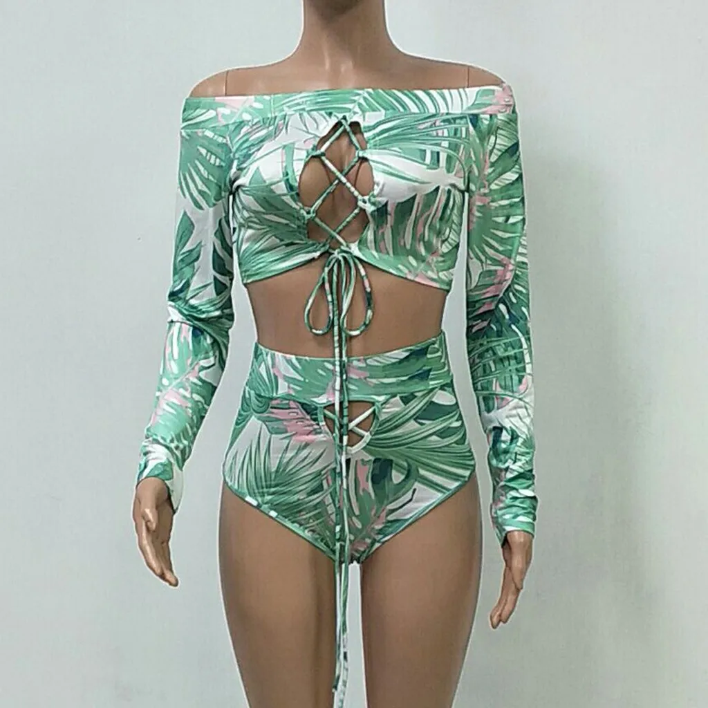 Superb Bather купальники секс привлекательность женские купальные костюмы выдолбленные боди очаровательный длинный рукав купальник бикини набор пляжная одежда