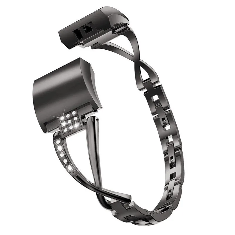 Для Fitbit металлический ремешок для Fitbit Charge2/charge3 Алмазная x-образная металлическая нержавеющая сталь с цепочкой