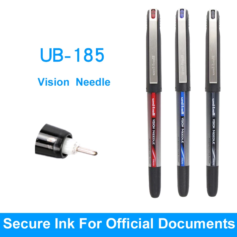 

LifeMaster Mitsubishi Uni-ball Vision Needle Micro Gel Ink Pen 0.5 mm Secure Ink for Office Document Office Writing Pen UB-185