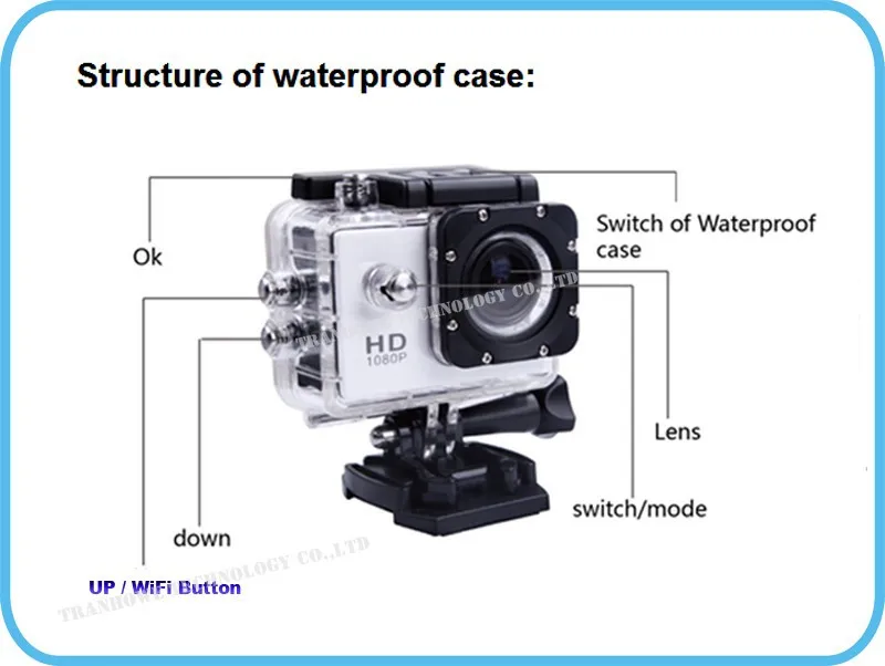 SJ4000 Wi-Fi SJCAM камера для дайвинга на глубину до 30 м Водонепроницаемый спортивных действий Cam+ ремешок регулируемый эластичный ремень с креплением на грудь