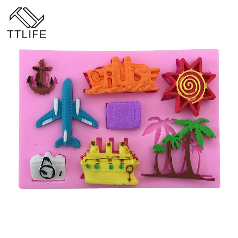 

TTLIFE New Aircraft Coconut Cartoon Silicone Mold Cake Dessert Decorators Tools Fondant Silicone Moulds Silicone Mould