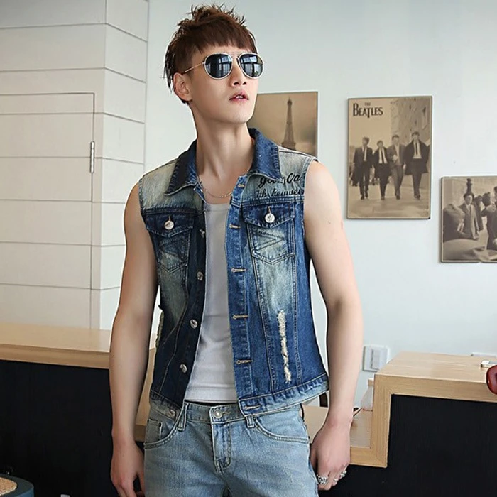 colete jeans sem manga