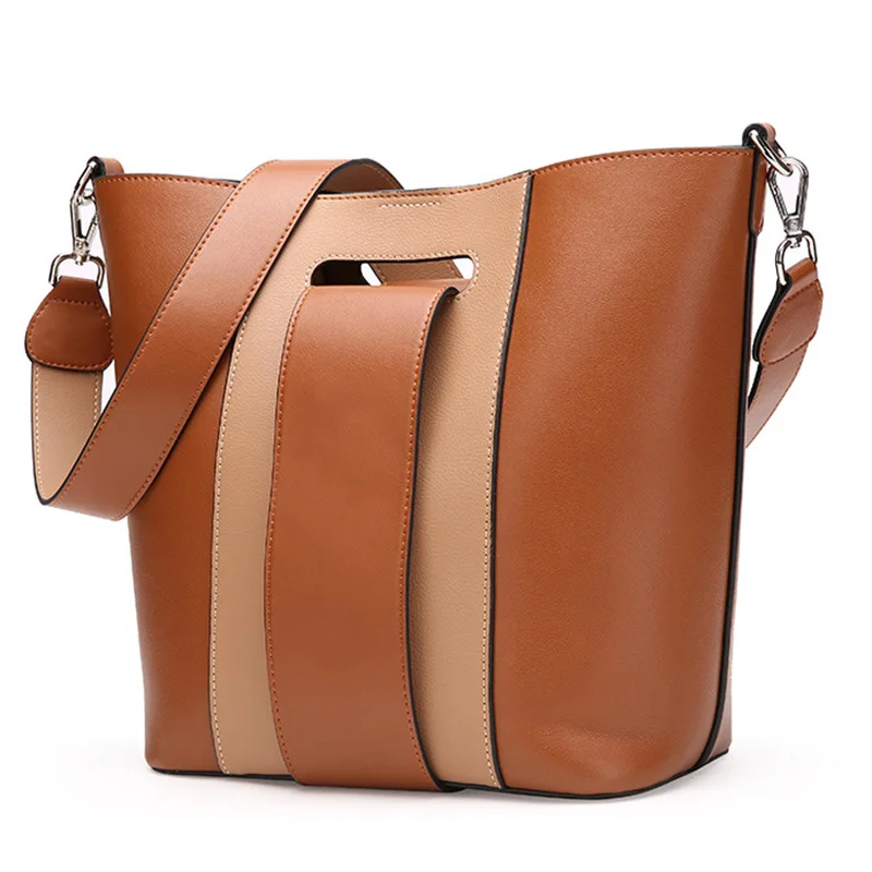 

New Trend Fashion Designer Women Patchwork Split Leather Shoulder bags Lady Tote Top-Handle Zipper & Hasp Handbags High Quality