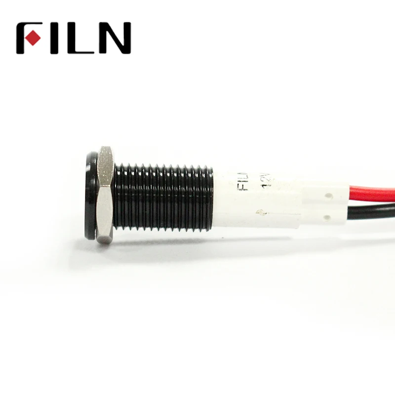 Waterproof FILN 12V LED Car Boat LED Warning Dashboard Signal Lights Instrument Pilot Lamp 220V 10mm (5)