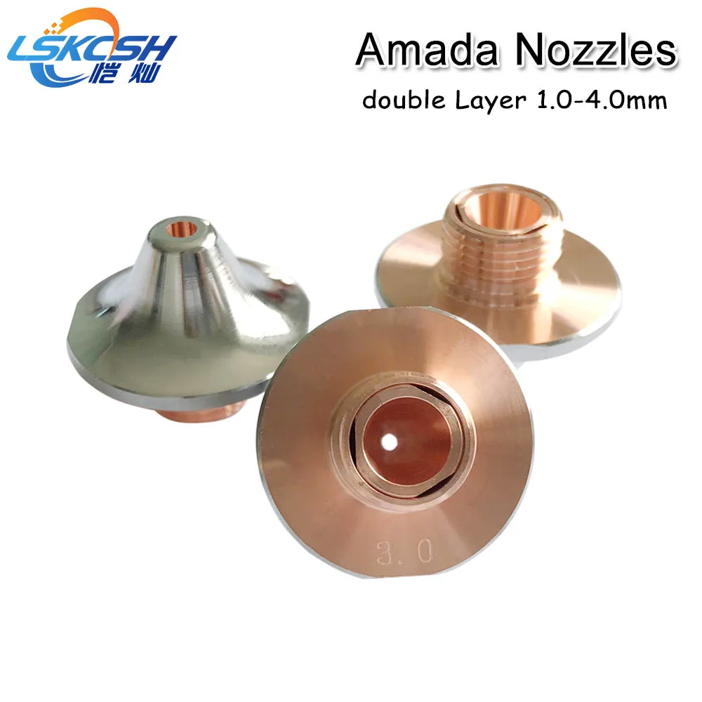 

LSKCSH 30pcs/lot 2018 New Amada laser nozzles single/double layer 1.0-4.0mm for amada laser cutting machines factory selling