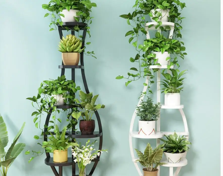 The living room household use pattern rack multilayer indoor special price balcony iron work circular buy content rack adornment