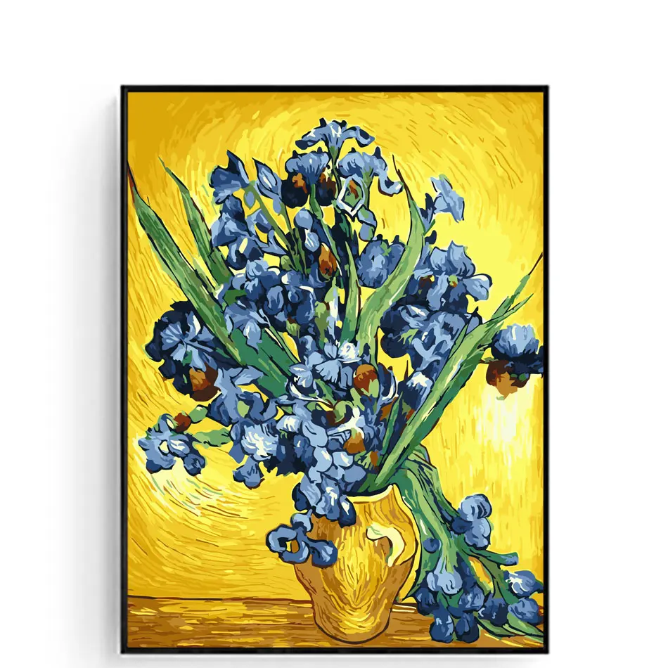Всемирно известная картина маслом Ирисы Ван Гога 16X20 дюймов DIY картина маслом по номерам домашний декор Цифровая живопись - Цвет: ziseyuanweihua