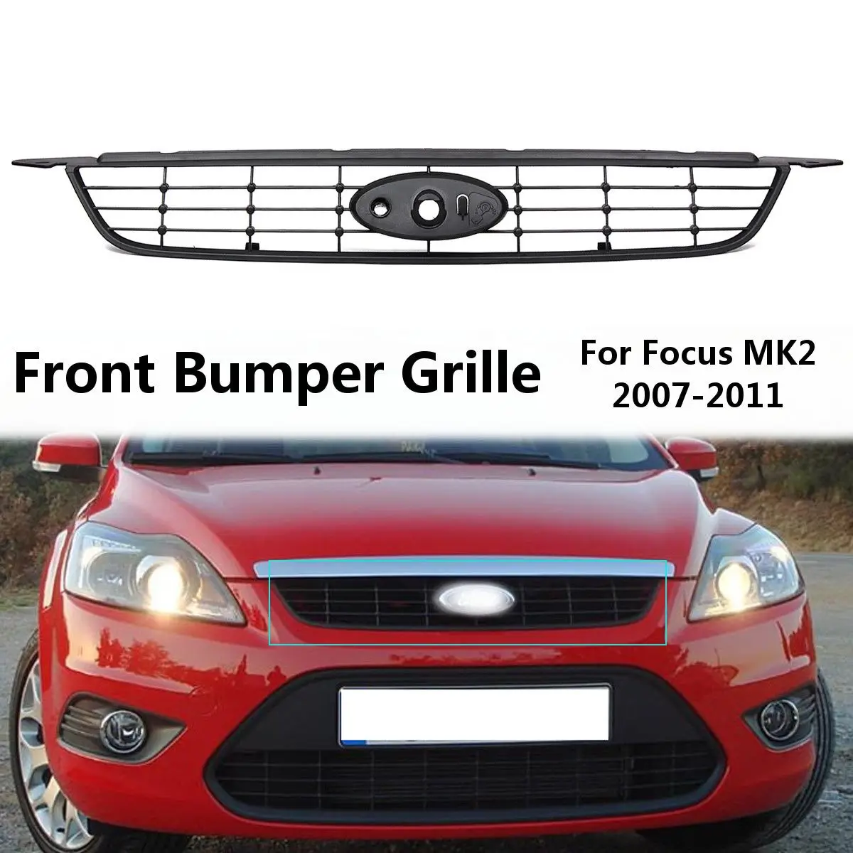 

Black Car Front Bumper Radiator Grille Centre Vent Air Intake Grill for Focus MK2 2007-2011 1676410