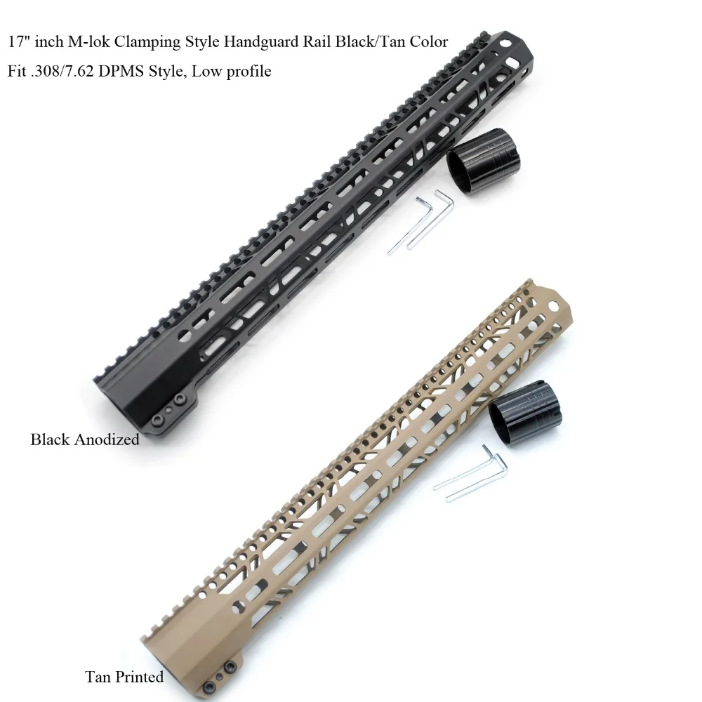 TriRock 17 ''дюймовый Экстра длина LR-308 7,62 M-lok Handguard рельсовый зажим профиль/Низкий Profile_Black/Tan Цвет