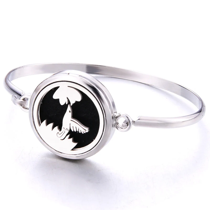 

New Hummingbird Perfume Aroma Diffuser Bracelet Stainless Steel Aromatherapy Essential Oil Diffuser Box Magnetic Locket Bracelet