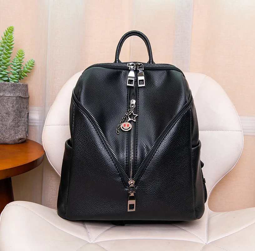 

black backpack leather fashion women bag pack new pendent school bag 2018 small mini backpack vintage shoulder bag