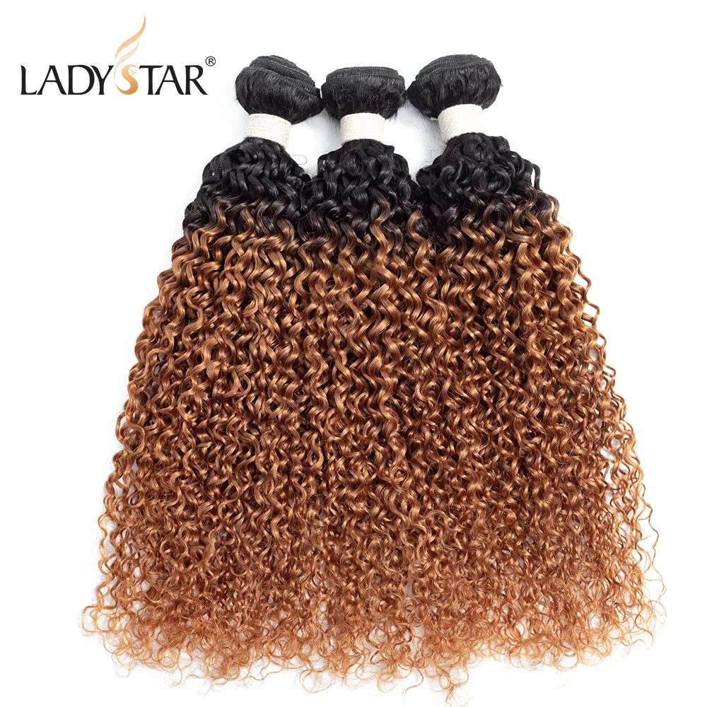 Peruvian Curly Hair Bundles 3/4 Pieces Human Extensions 10&quot-26&quot LADYSTAR Remy Weave | Шиньоны и парики