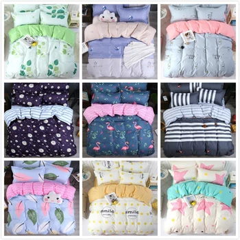 

3/4 pcs Bedding Set Soft Cotton Bed Linens Couple Kids Child Bedspreads Single Full Queen King Size Duvet Cover 150x200 180x220