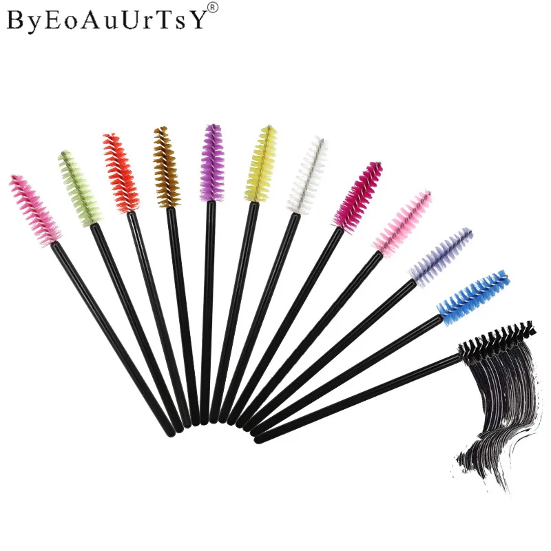 50pcs Disposable Eyelash Brush Comb Mascara Wands Individual Applicator Spoolers Eye Lashes Cosmetic Brush Women Makeup Tools    (17)