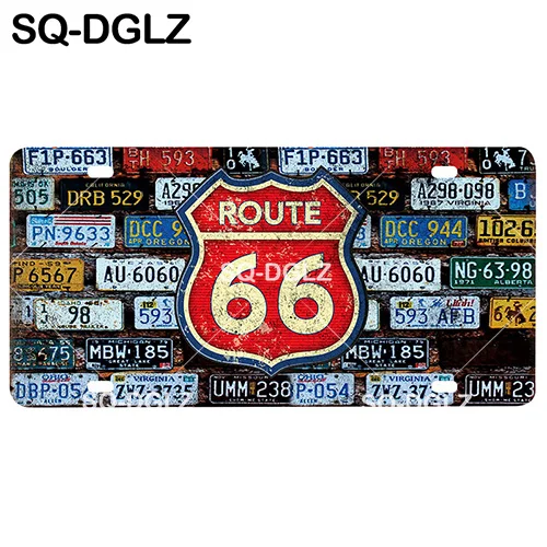 [SQ-DGLZ] Route 66 номерной знак Настенный декор мать дорога Олово знак США дорога металлическая картина "знак" таблички плакат - Цвет: 0603