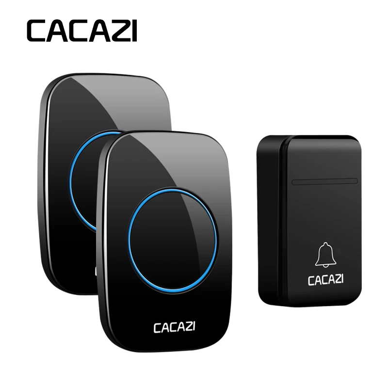 

CACAZI Self-Powered No Battery Wireless Doorbell EU Plug Waterproof Smart 200M Remote LED Home Calling Bell 3 Volume 38 Rings