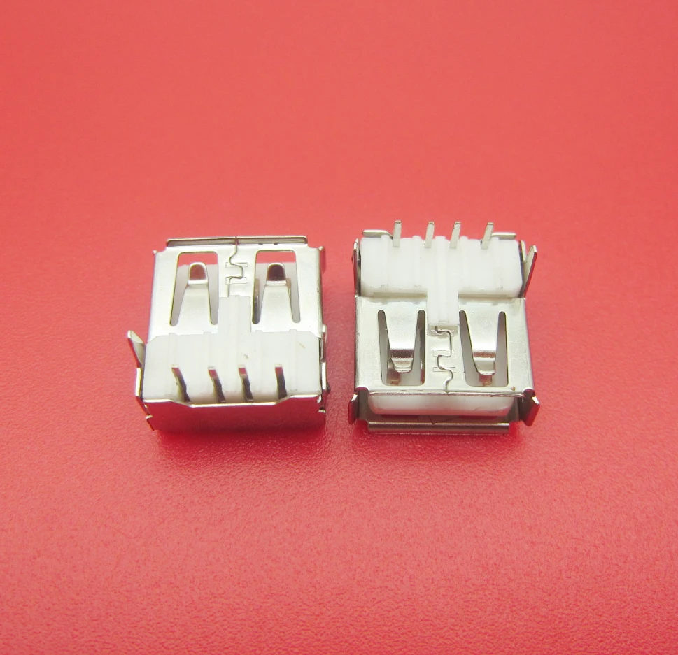 

10pcs A Type 90Degree USB2.0 Female Connector AF Type 2.0USB Power Jacks Sockets SMD Straight Foots for desktop notebook USB.
