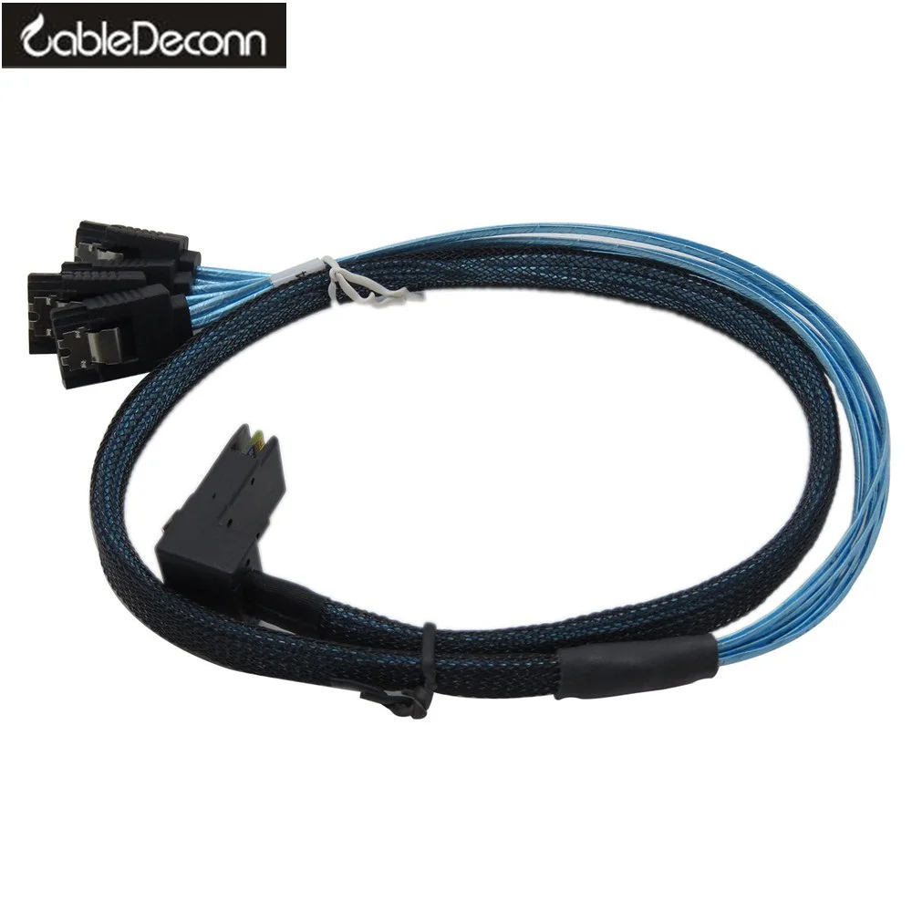 

Deconn Mini SAS36P SFF-8087 to 4 SATA 7Pin 90 Degrees Target HDD Hard Disk Data Cable 0.6M