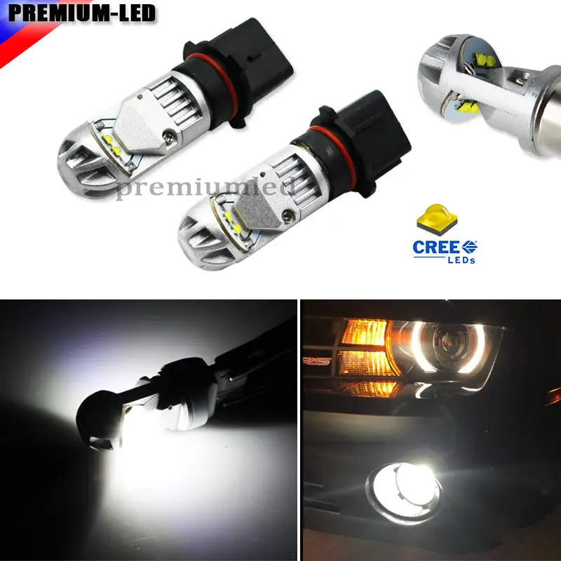 

2pcs Super Bright Xenon White 20W P13W SH24W High Power CRE'E LED Bulbs For 2010-2013 Chevy Camaro Fog Lights Daytime Lights