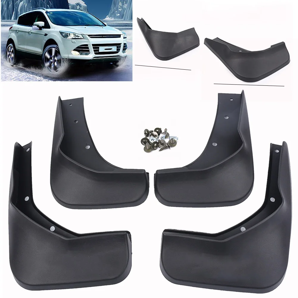 4PCS Auto Splash Guards Mud Flaps Full Set Front Rear Mudguard for Ford Escape 2013 2014 2015 2016 2017 2018 2019 photo