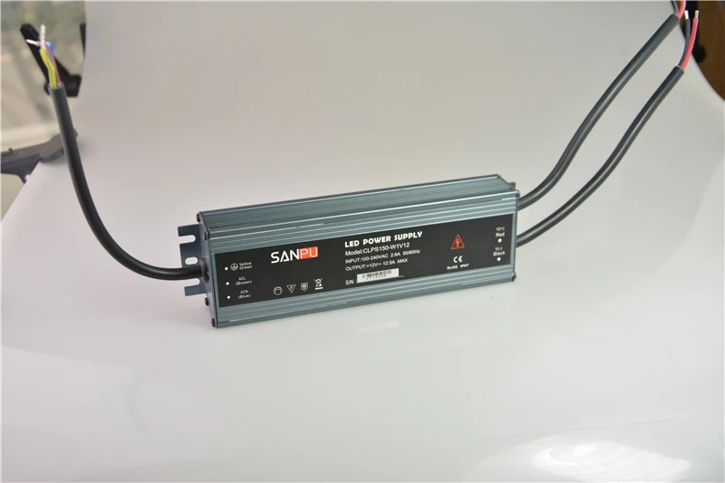 SANPU 12 вольт водонепроницаемый Светодиодный источник питания 12 В постоянного тока 150 Вт 12А IP67 110 В 220 В AC-DC трансформатор освещения драйвер тонкий алюминий