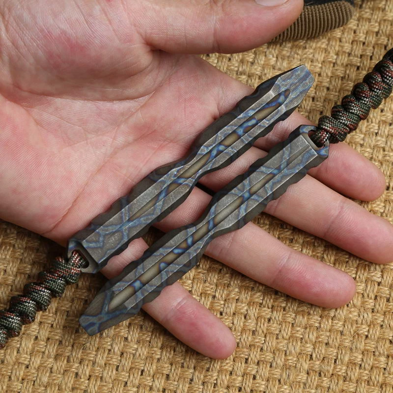 EDC TC4 Titanium Ti Ruler Protractor Measuring Range Tools Outdoor Survival tool