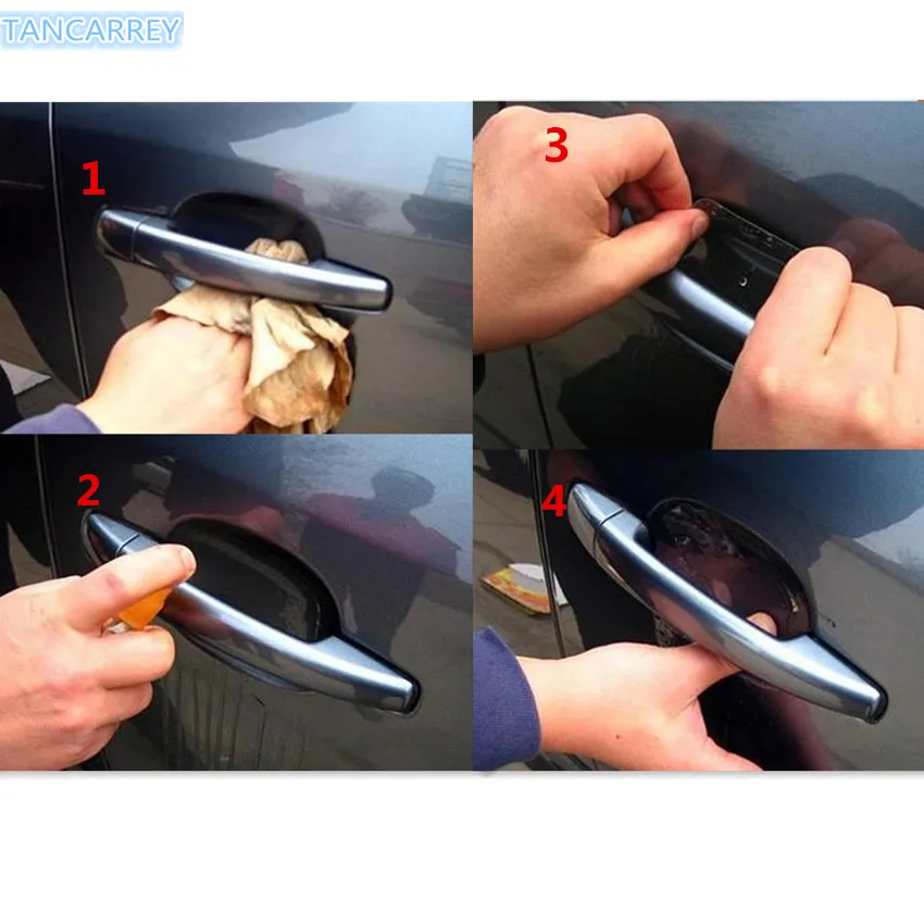 

2018 NEW Car door handle protection Stickers for Opel Astra H G J Insignia Mokka Toyota Avensis Rav4 Ford Focus 2 3 Accessories