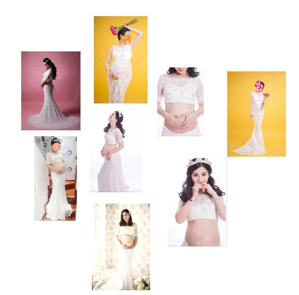 Высокое качество для беременных фотографии реквизит для беременных женщин Благородный подол шлейф русалка белое платье Фотосессия маскарадный костюм