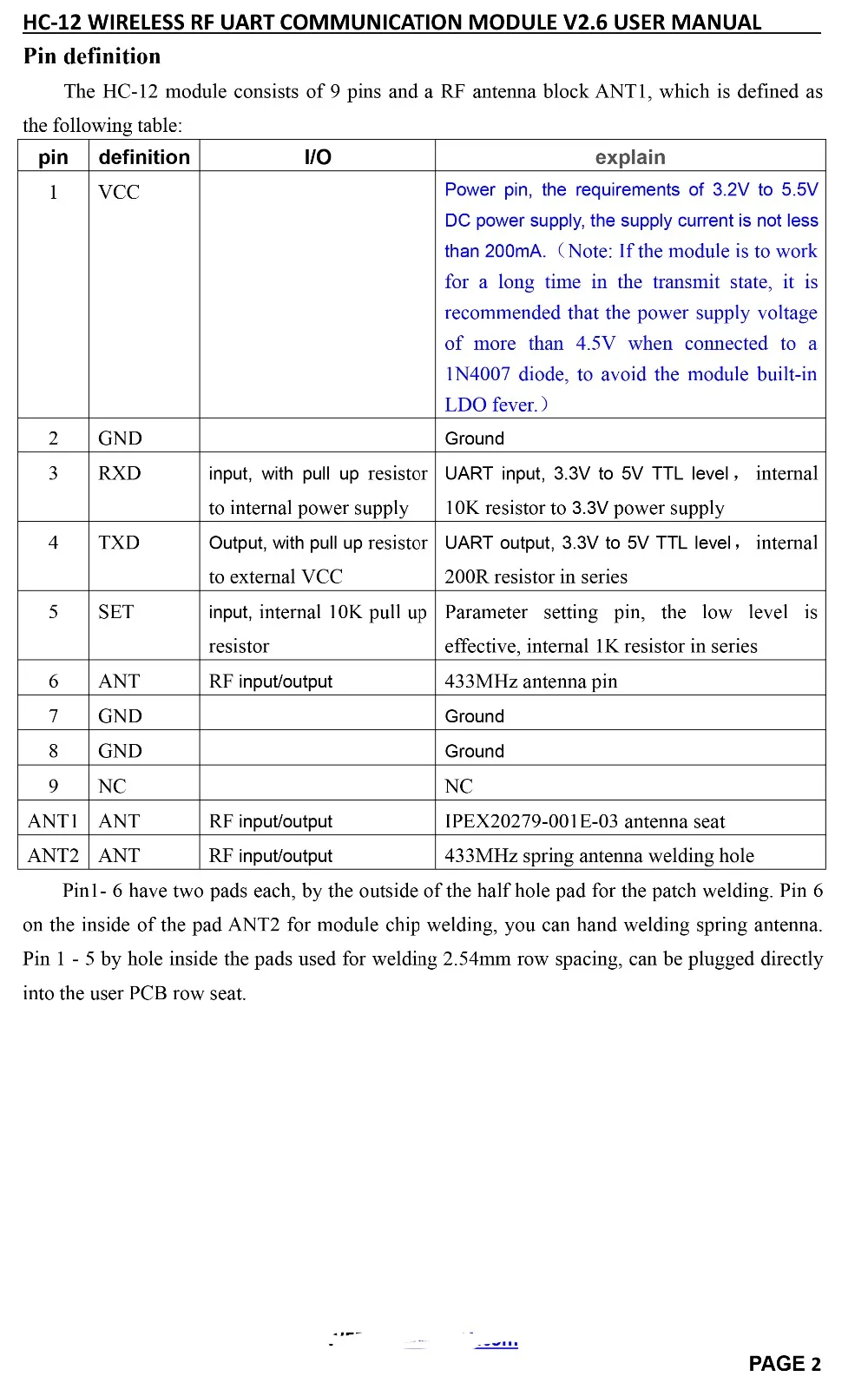 2 HC-12 USER MANUAL V2