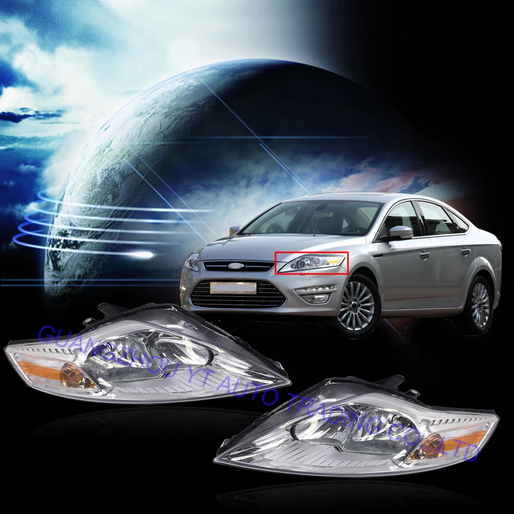 

CAPQX 1Pair For Ford Mondeo Fusion 2008 2009 2011 2012 2013 High Quanlity Front Bumper Headlight Headlamp head light lamp