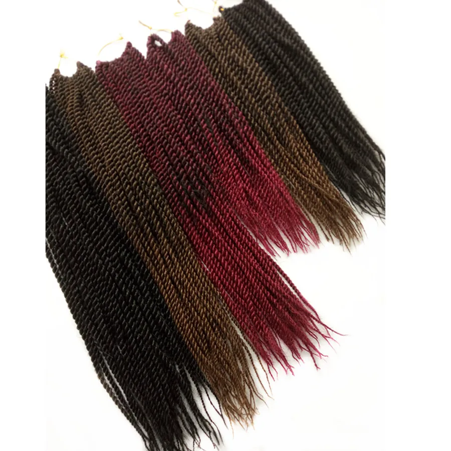 Pervado волосы синтетические маленькие Сенегальские крученые крючки 12 18 дюймов 3 шт./партия 30 прядей/упаковка Омбре плетение волос для наращивания
