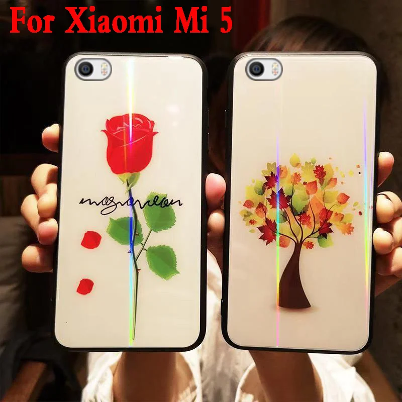 Чехол для Xiaomi Mi5 стеклянный чехол Prime мягкий силиконовый Mi 5 чехлы телефонов M5