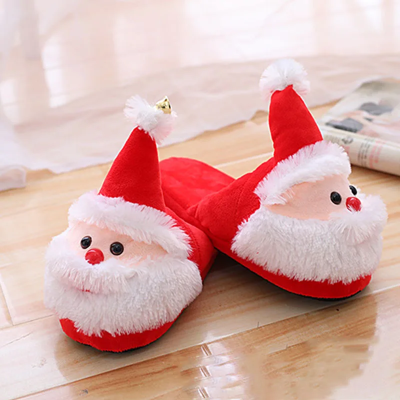 Details about   Christmas Children Santa Claus Cotton Shoes Anti-Slip Slippers New 