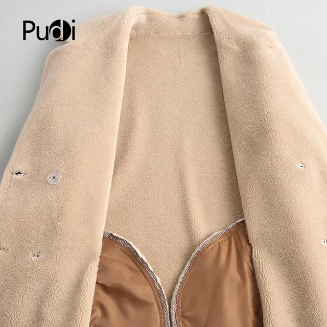 PUDI A18006 Женское зимнее пальто из натуральной шерсти, теплая куртка, пальто для девочек, Женская длинная куртка, пальто