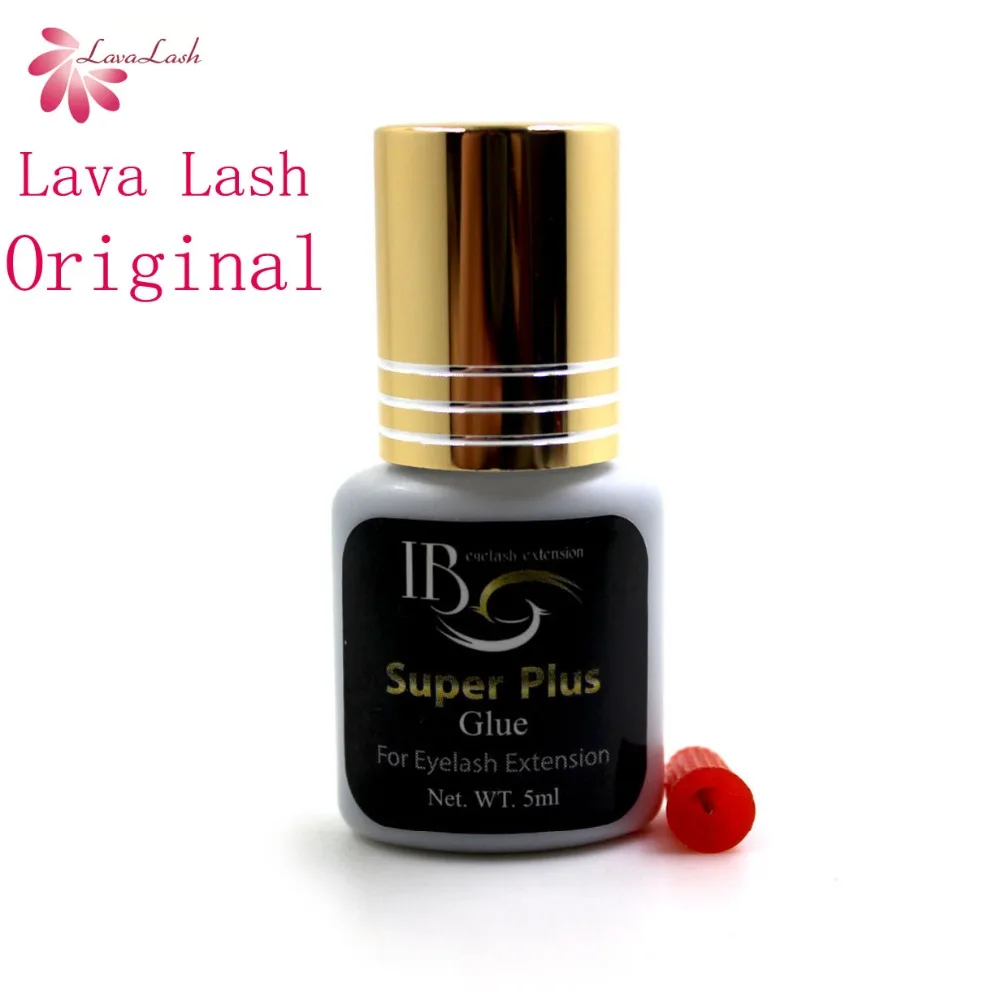 

Free Shipping IB Super Plus Glue For Eyelash Extensions 3 bottles/lot Original Korea Ibeauty 5ml Black Glue Gold Cap