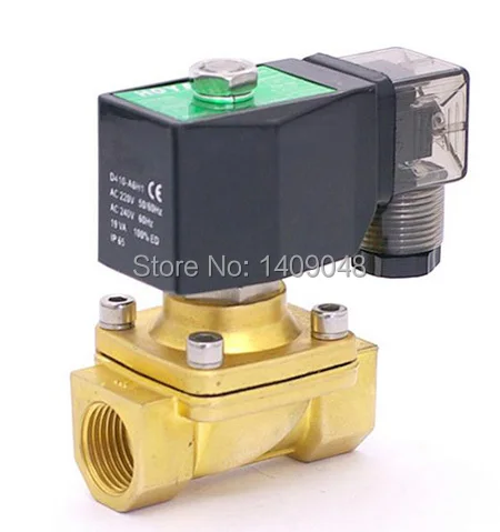 Фоторазъем типа 0 ~ 10 бар 2/2 way прямого действия NC brass G1 &quotbsp water oil air Соленоидный