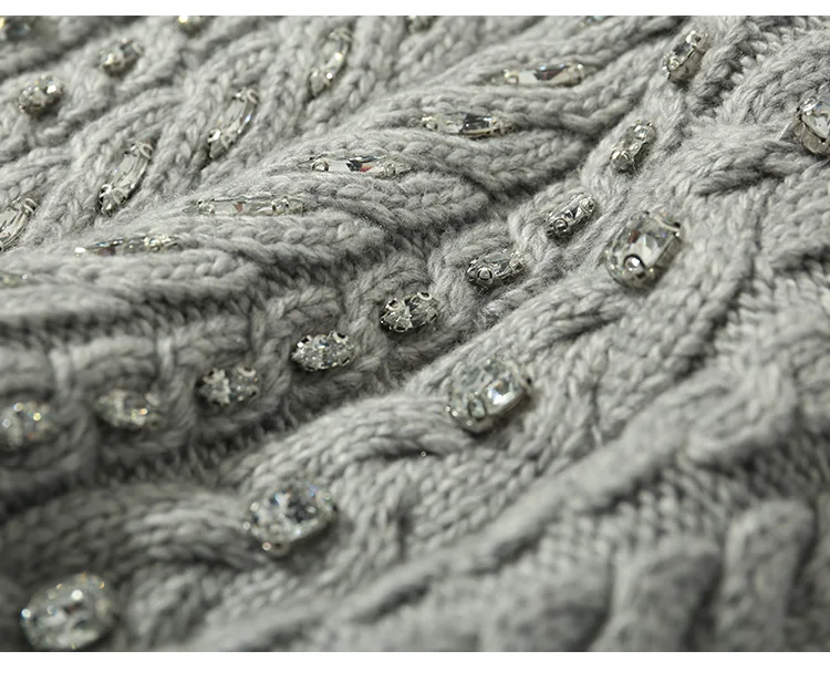 Зимний шерстяной и кашемировый бисер с бриллиантом, вязаный теплый костюм, свитер+ кашемировые брюки из норки, два предмета для отдыха wj1661
